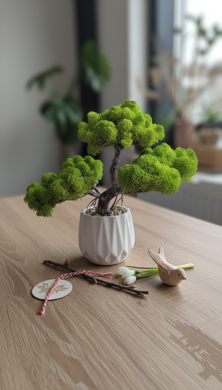 Bonsai cu licheni stabilizati decorativi