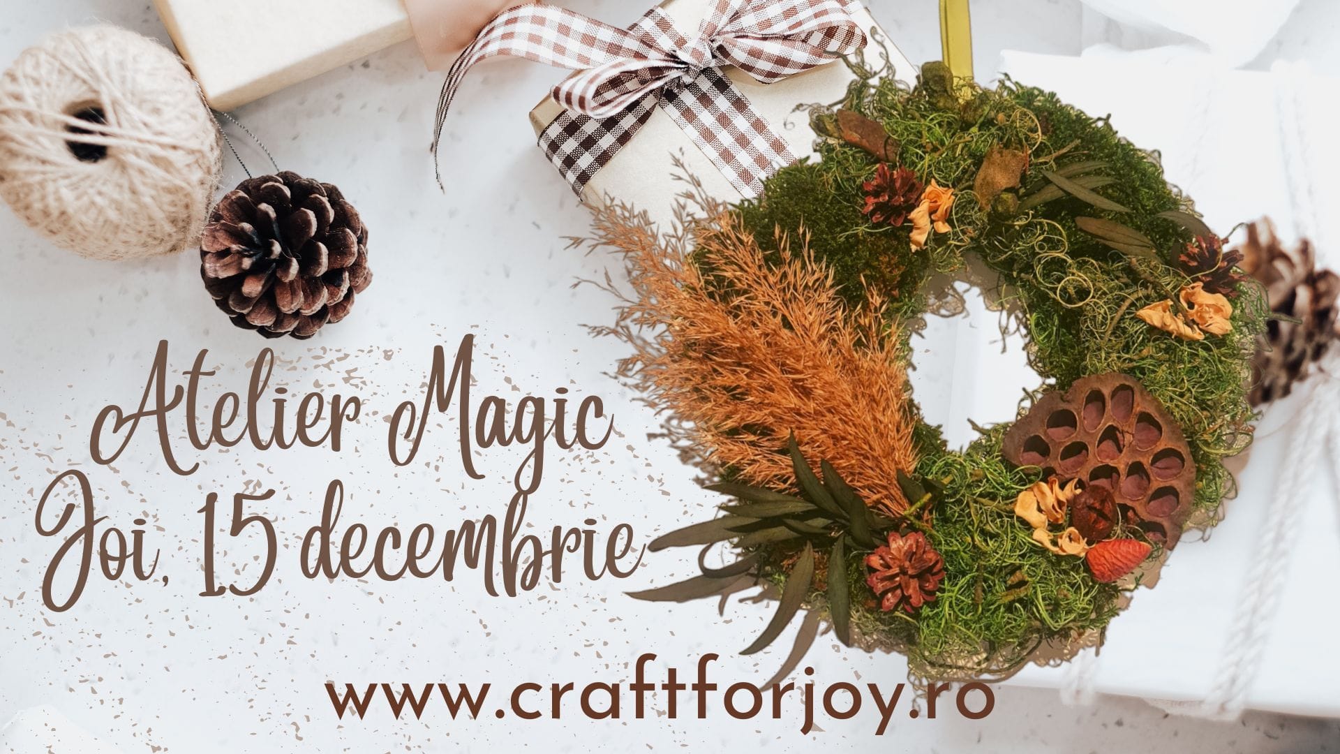 Atelier Magic de Crăciun, relaxare și creație cu licheni-coroniță